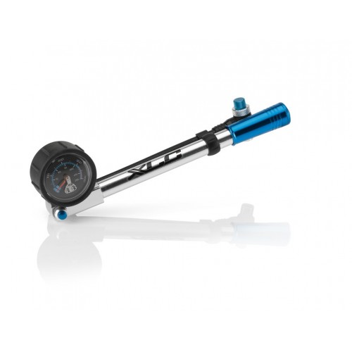 2501956600 XLC Pompa per sospensione HighAir ProPU-H03  27 bar, manometro di precisione e tubo blu