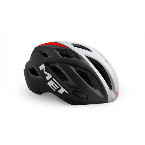 3HM108M0NR1 Casco MET STRADA Sport Idolo BLACK SHADED WHITE RED MATT M 52/59