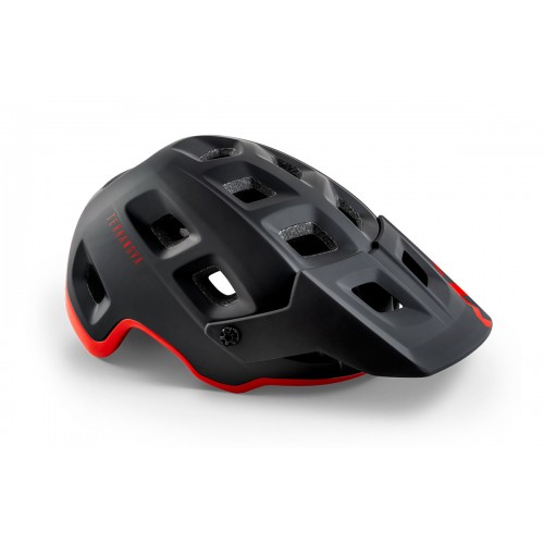 3HM121CE00MNR1 Casco TERRANOVA MET Mountain Bike Helmet for Trail and E-MTB BLACK RED  MATT GLOSSY  M