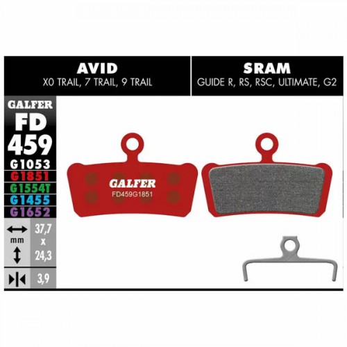 FD459G1851 GALFER BIKE Pastiglie Mescola Rossa Advanced Pers Sram Guide / Avid Xo Trail